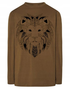 Longsleeve męski fajny nadruk głowa LEW r.S