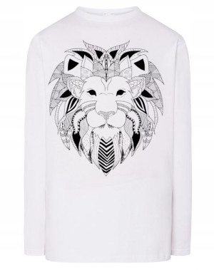 Longsleeve męski fajny nadruk głowa LEW r.S
