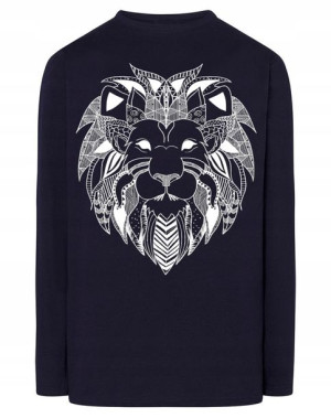 Longsleeve męski fajny nadruk głowa LEW r.XS