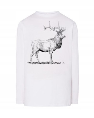 Longsleeve męski FAJNY nadruk JELEŃ r.XL
