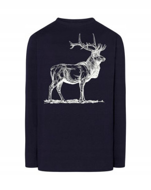 Longsleeve męski FAJNY nadruk JELEŃ r.XS