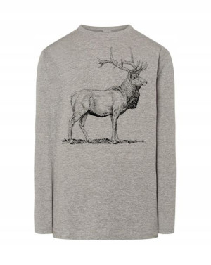 Longsleeve męski FAJNY nadruk JELEŃ r.XS