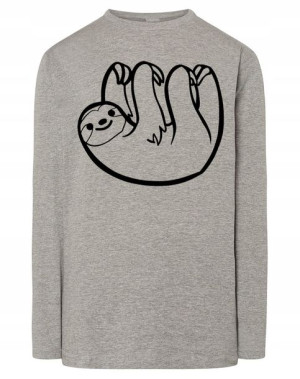 Longsleeve męski fajny nadruk LENIWIEC r.5XL