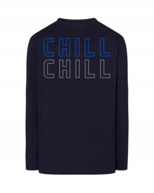 Longsleeve męski fajny nadruk napis CHILL r.3XL