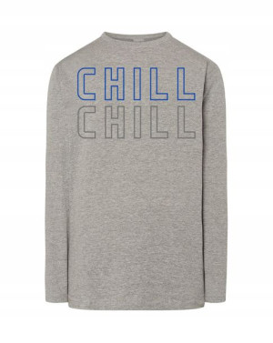 Longsleeve męski fajny nadruk napis CHILL r.3XL