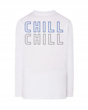 Longsleeve męski fajny nadruk napis CHILL r.M