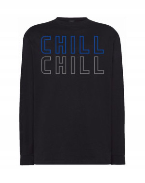 Longsleeve męski fajny nadruk napis CHILL r.M