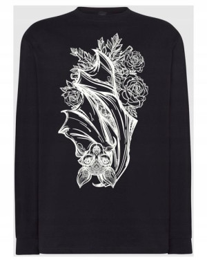 Longsleeve męski fajny nadruk NIETOPERZ r.5XL