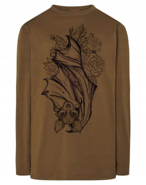 Longsleeve męski fajny nadruk NIETOPERZ r.L