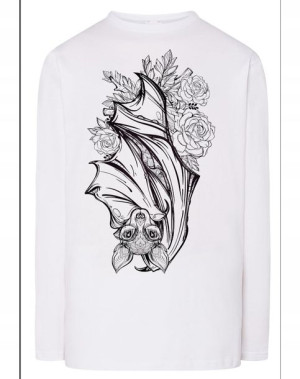 Longsleeve męski fajny nadruk NIETOPERZ r.L