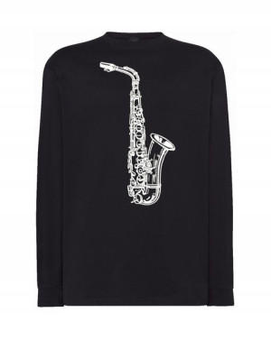 Longsleeve męski fajny nadruk SAKSOFON r.M