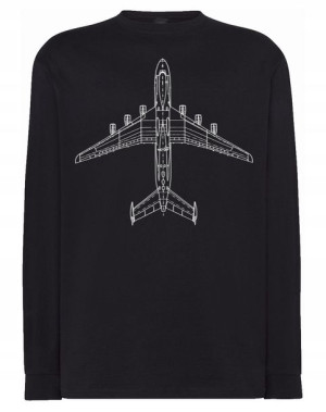 Longsleeve męski fajny nadruk SAMOLOT r.L
