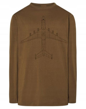 Longsleeve męski fajny nadruk SAMOLOT r.XL