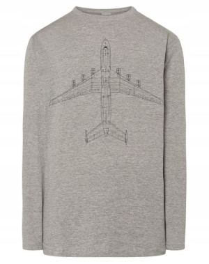 Longsleeve męski fajny nadruk SAMOLOT r.XXL