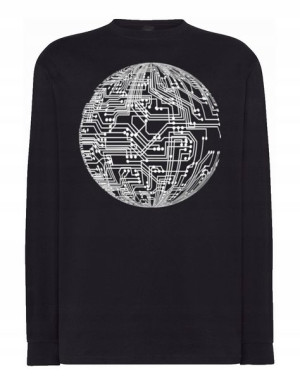 Longsleeve męski fajny nadruk ŚCIEŻKA PCB r.XXL