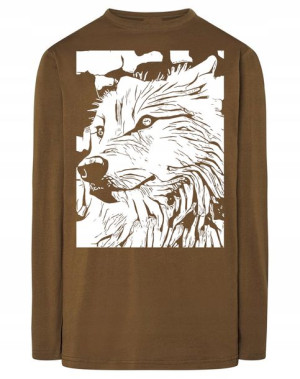 Longsleeve męski fajny nadruk WILK r.3XL