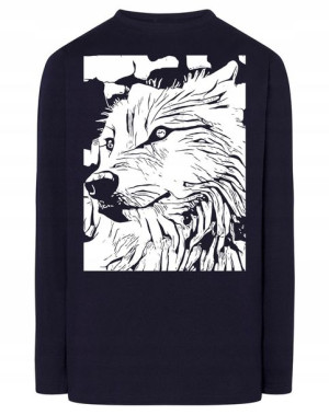 Longsleeve męski fajny nadruk WILK r.L