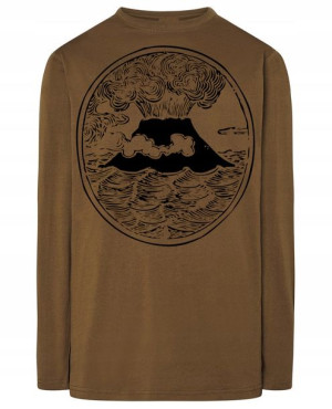 Longsleeve męski fajny nadruk WULKAN r.3XL