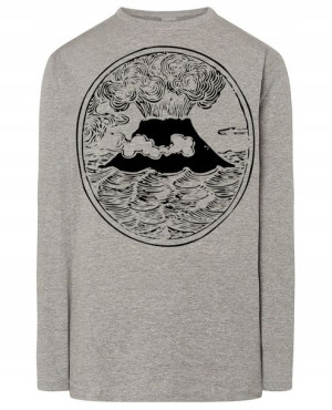 Longsleeve męski fajny nadruk WULKAN r.4XL