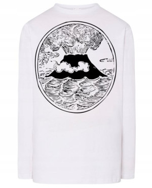 Longsleeve męski fajny nadruk WULKAN r.XXL
