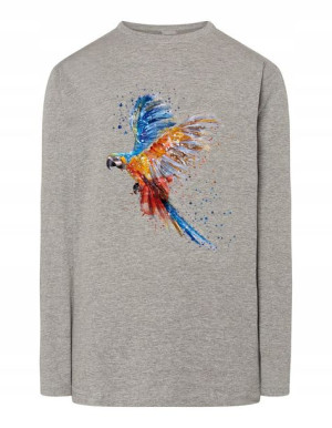 Longsleeve męski kolorowy nadruk PAPUGA r.3XL