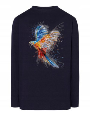 Longsleeve męski kolorowy nadruk PAPUGA r.L