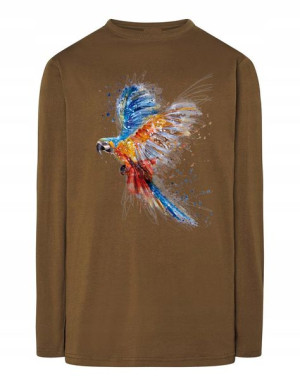 Longsleeve męski kolorowy nadruk PAPUGA r.L