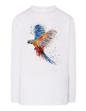 Longsleeve męski kolorowy nadruk PAPUGA r.XS