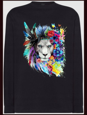 Longsleeve Męski Lew Kolorowy Modny Rozm.S