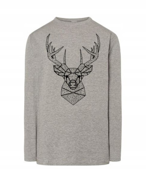 Longsleeve męski nadruk art line JELEŃ r.3XL