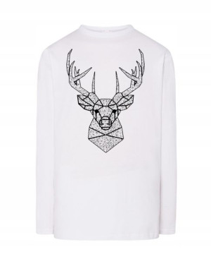 Longsleeve męski nadruk art line JELEŃ r.4XL