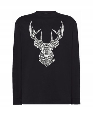 Longsleeve męski nadruk art line JELEŃ r.4XL