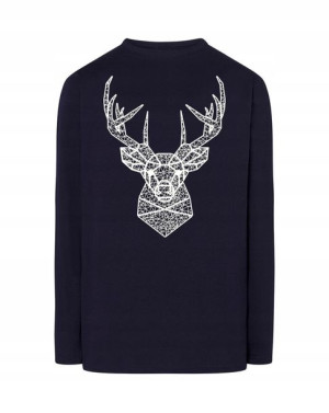 Longsleeve męski nadruk art line JELEŃ r.XL