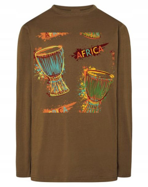 Longsleeve męski nadruk bębenki Afryka r.XS