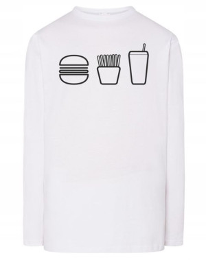 Longsleeve męski nadruk Burger FAST FOOD r.XXL