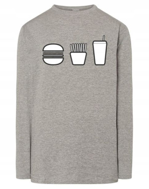 Longsleeve męski nadruk Burger FAST FOOD r.XXL