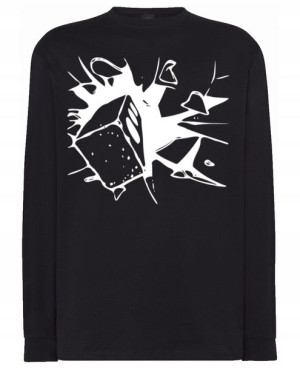 Longsleeve męski nadruk CEGŁA TRZASK r.3XL