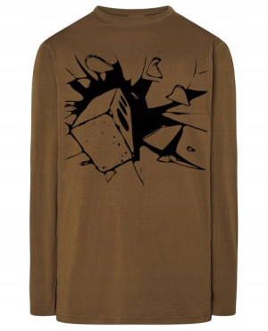 Longsleeve męski nadruk CEGŁA TRZASK r.XL