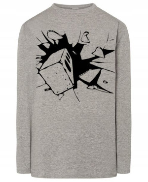 Longsleeve męski nadruk CEGŁA TRZASK r.XS
