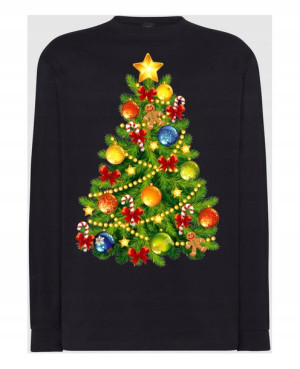 Longsleeve męski nadruk Choinka Rozm.L