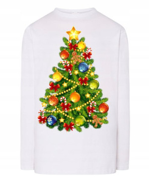Longsleeve męski nadruk Choinka Rozm.XL
