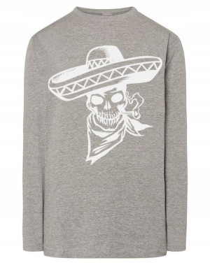 Longsleeve męski nadruk czaszka BANDYTA r.XS