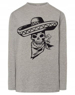 Longsleeve męski nadruk czaszka BANDYTA r.XS