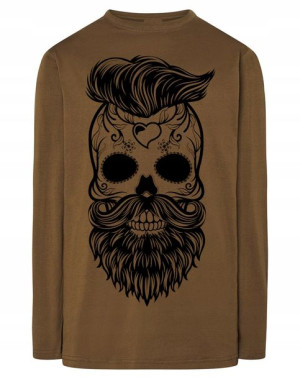 Longsleeve męski nadruk Czaszka Broda r.4XL