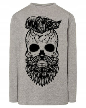 Longsleeve męski nadruk Czaszka Broda r.L
