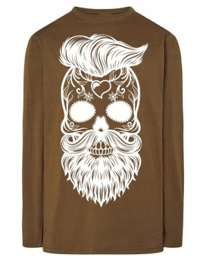 Longsleeve męski nadruk Czaszka Broda r.S