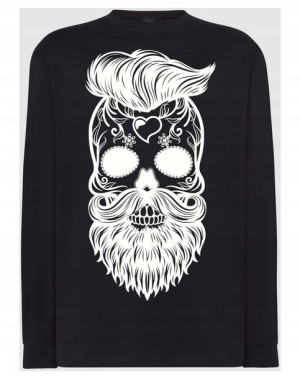 Longsleeve męski nadruk Czaszka Broda r.S