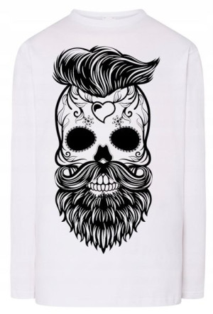 Longsleeve męski nadruk Czaszka Broda r.S