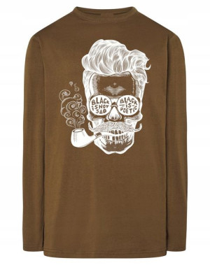 Longsleeve męski nadruk Czaszka fajka r.L