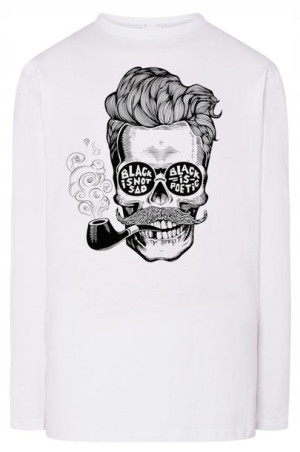Longsleeve męski nadruk Czaszka fajka r.XL